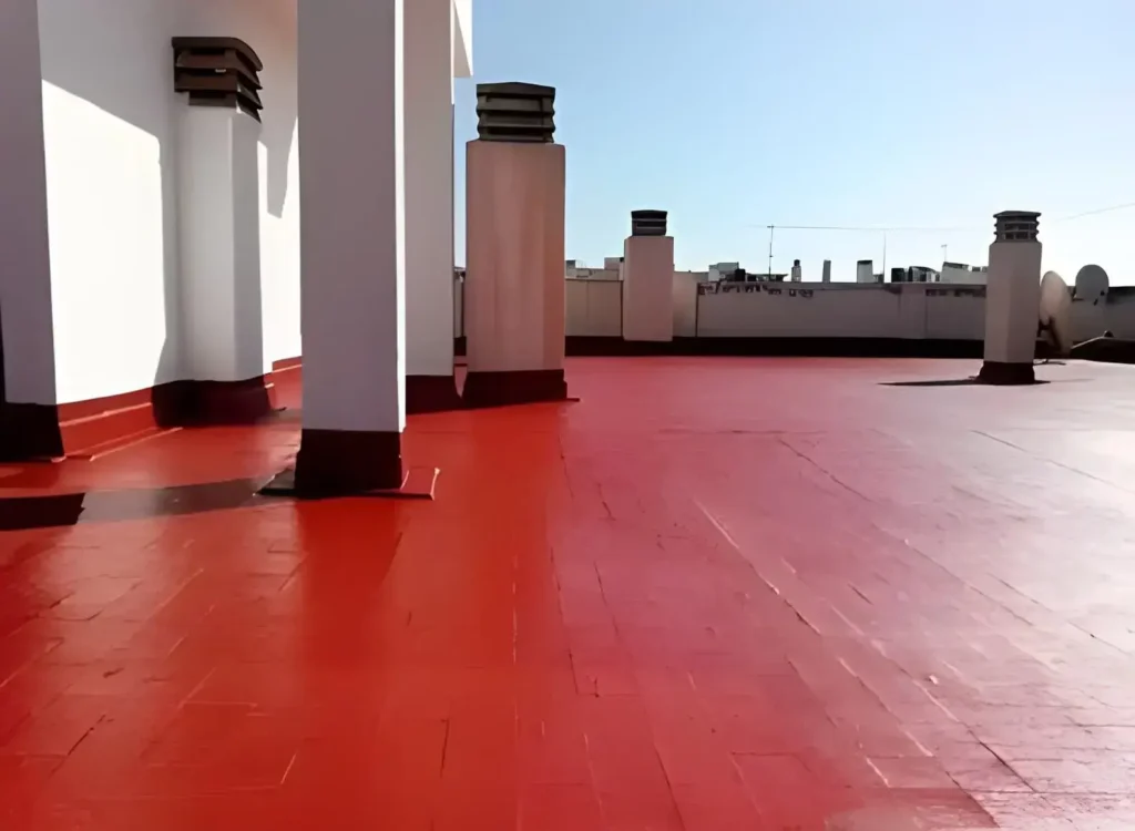 Terraza cubierta impermeabilizada realizada por Los Pintores Segovia